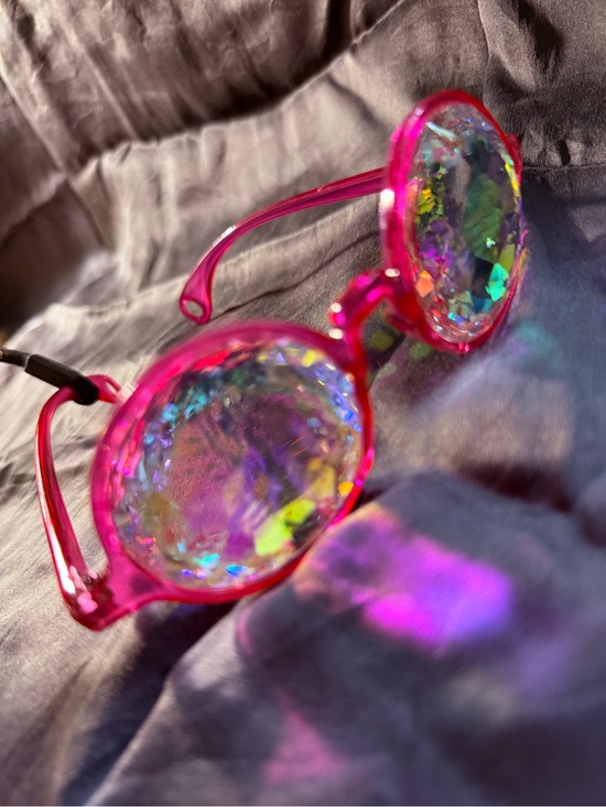 Accessories - GloFX Transparent Pink Kaleidoscope Glasses – Rainbow EDM Rave Lightshow Optics